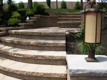 Multi-level patio with steps